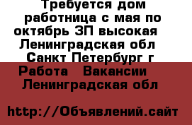 Требуется дом.работница с мая по октябрь.ЗП высокая. - Ленинградская обл., Санкт-Петербург г. Работа » Вакансии   . Ленинградская обл.